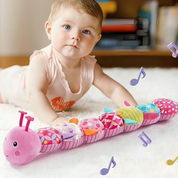 Baby Sensory Toy Musical Caterpillar Soft Plush Fabric for Infants 1