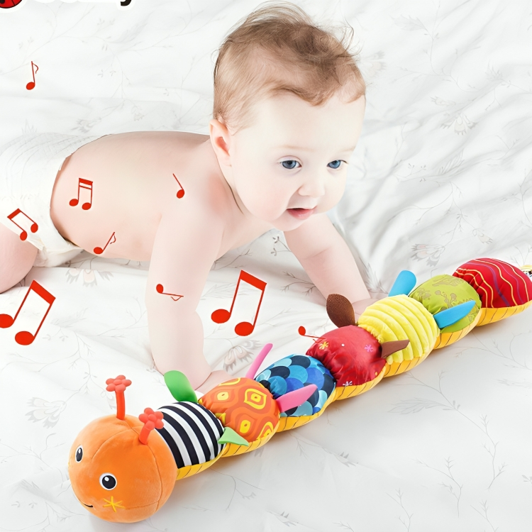 Baby Sensory Toy Musical Caterpillar Soft Plush Fabric for Infants 2