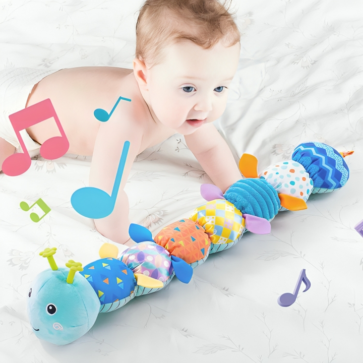 Baby Sensory Toy Musical Caterpillar Soft Plush Fabric for Infants 3