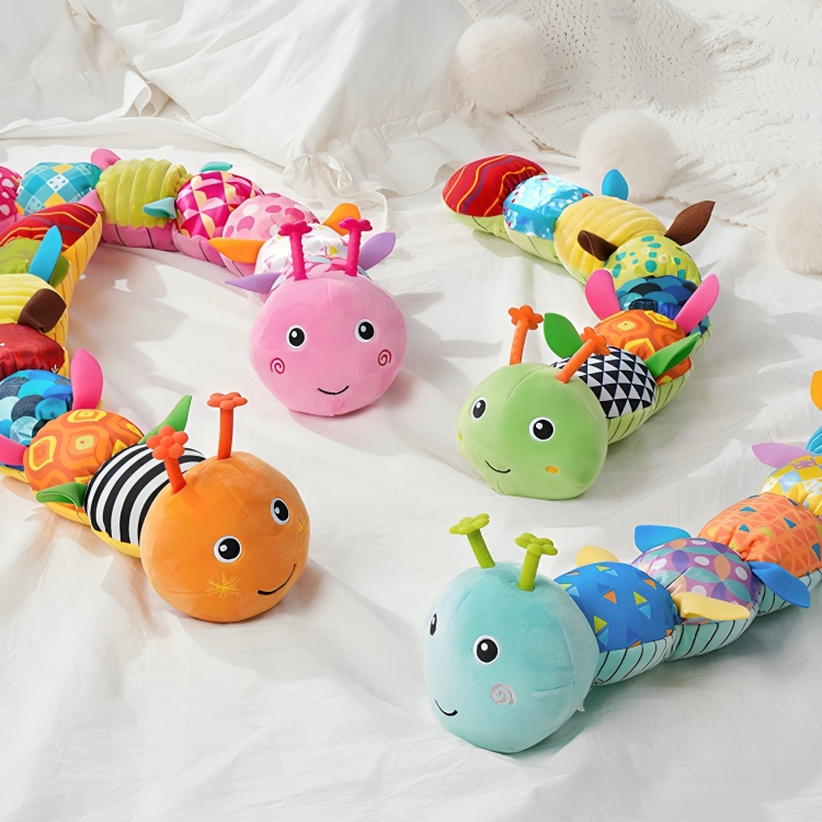 Baby Sensory Toy Musical Caterpillar Soft Plush Fabric for Infants 5