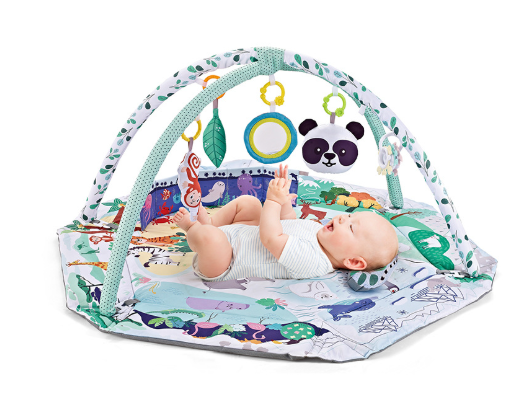 Baby Play Mat 8-in-1 Multifunctional Soft Breathable Fabric with 6 Detachable Toys
