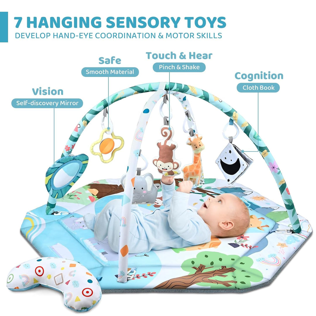 Baby Speelkleed 8-in-1 Multifunctioneel Zacht Ademend Textiel met 6 Afneembare Speeltjes 3
