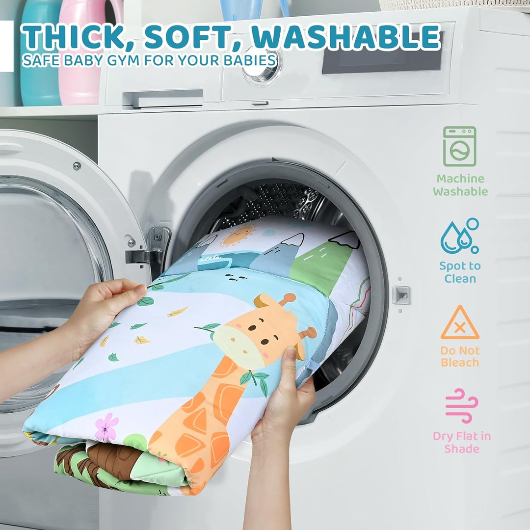 Baby Speelkleed 8-in-1 Multifunctioneel Zacht Ademend Textiel met 6 Afneembare Speeltjes 7