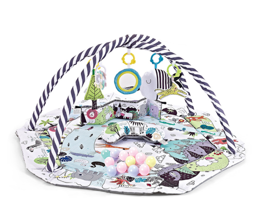 Baby Speelkleed 8-in-1 Multifunctioneel Zacht Ademend Textiel met 6 Afneembare Speeltjes 8