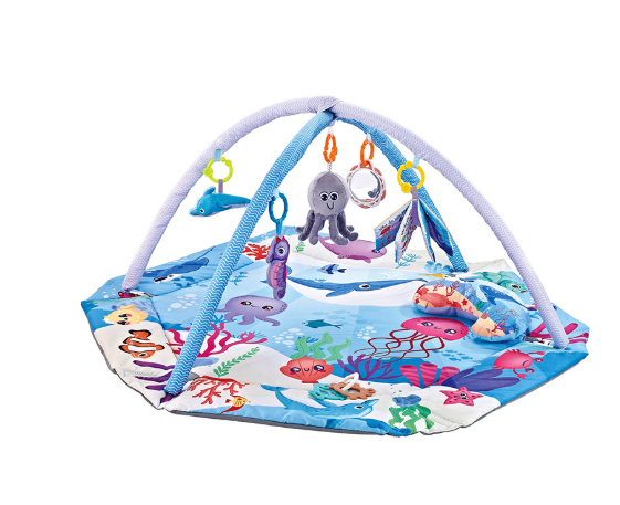 Baby Speelkleed 8-in-1 Multifunctioneel Zacht Ademend Textiel met 6 Afneembare Speeltjes 9