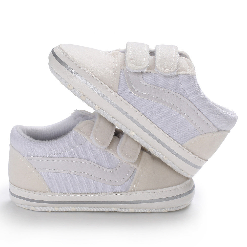 Baby Walking Shoes for Infants 0-1.5 Years – Soft Canvas and Suede Sneakers with Velcro Closure 1