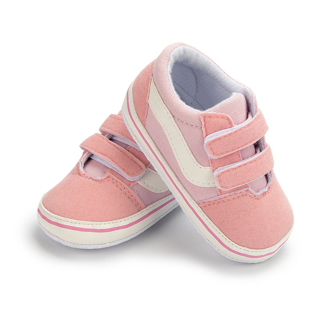 Baby Walking Shoes for Infants 0-1.5 Years – Soft Canvas and Suede Sneakers with Velcro Closure 5