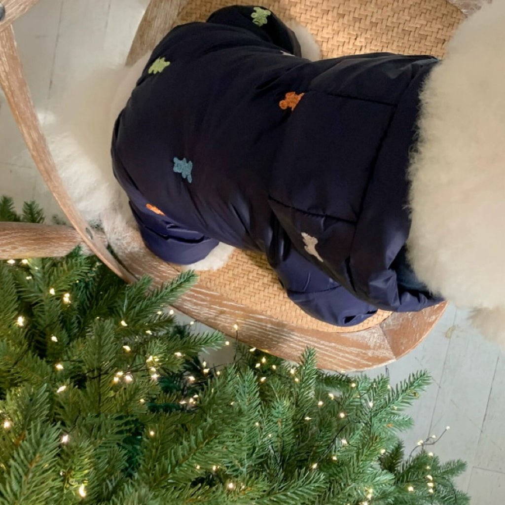 Bear Pattern Jumpsuit Jacket for Small to Medium Dogs – Cozy and Stylish Winter Wear 4