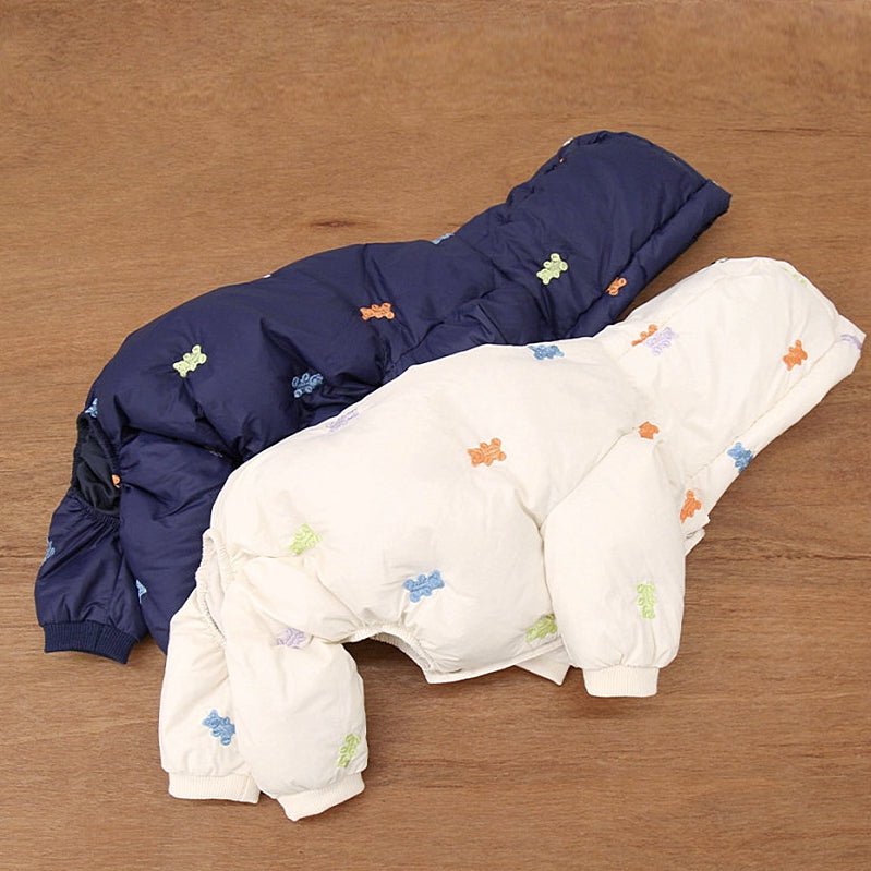 Bear Pattern Jumpsuit Jacket for Small to Medium Dogs – Cozy and Stylish Winter Wear 6