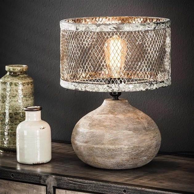 BernadetteLamp - Chic Metal and Wood Table Lamp 1