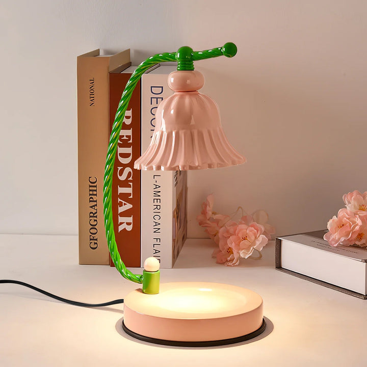 BloomAura – Charming Pink Glass Table Lamp 2