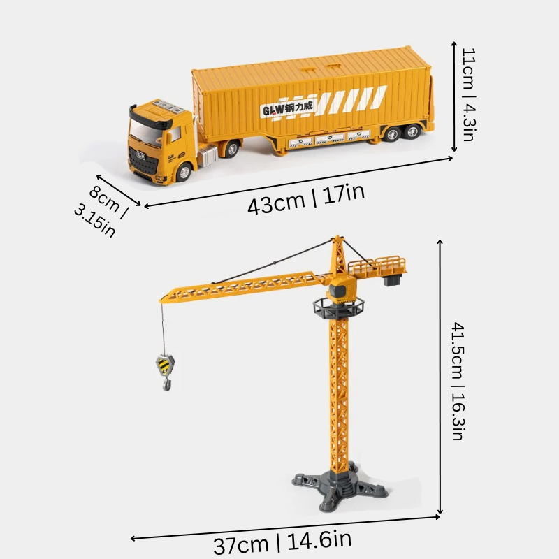 Bouwtruck Speelgoed 2-in-1 – Transformeerbare Truck met Licht & Geluid + Mini-Voertuigen – Educatief Cadeau voor Kinderen 3-5 Jaar 1