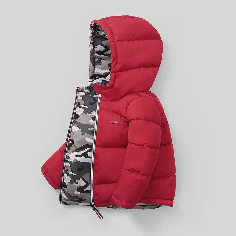 Boys Winter Jacket Hooded Thick Cotton Coats Warm Outerwear for Kids 6