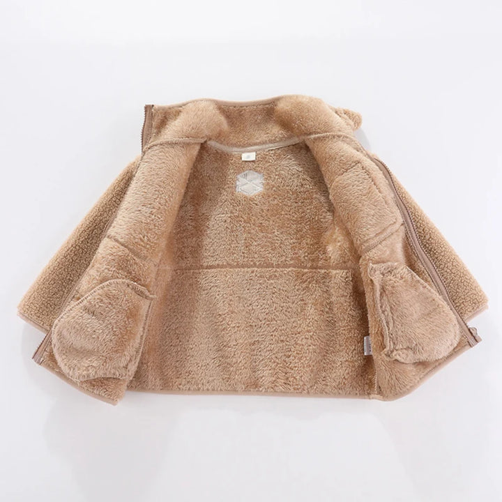 Boys Winter Jacket Warm Fleece Zipper Outerwear for Autumn Winter 4