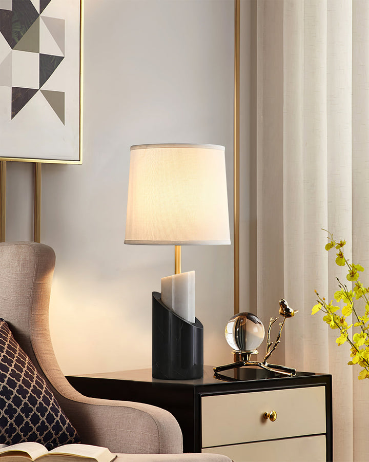 BrassAura – Marble Table Lamp with Luxe Brass Finish 3