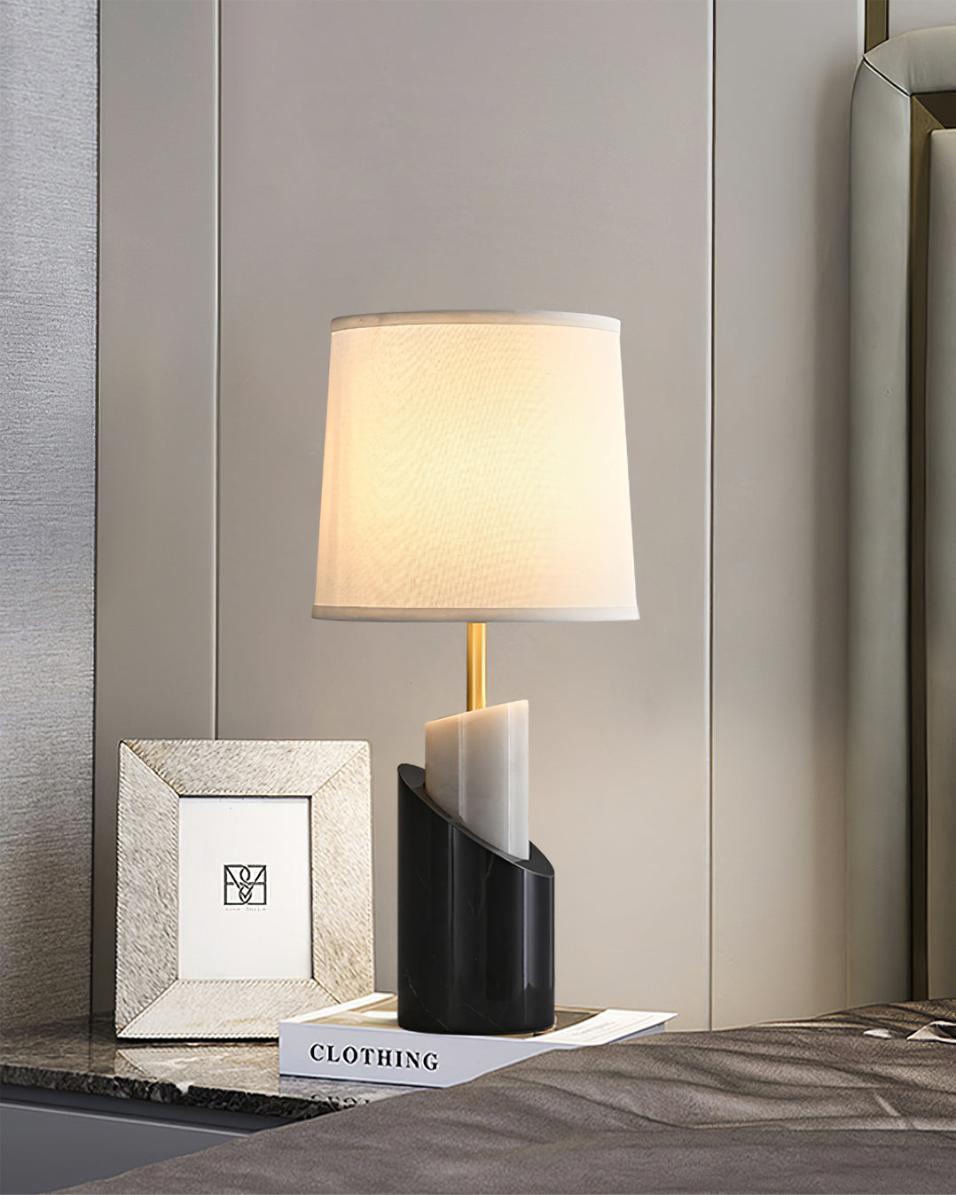 BrassAura – Marble Table Lamp with Luxe Brass Finish 4