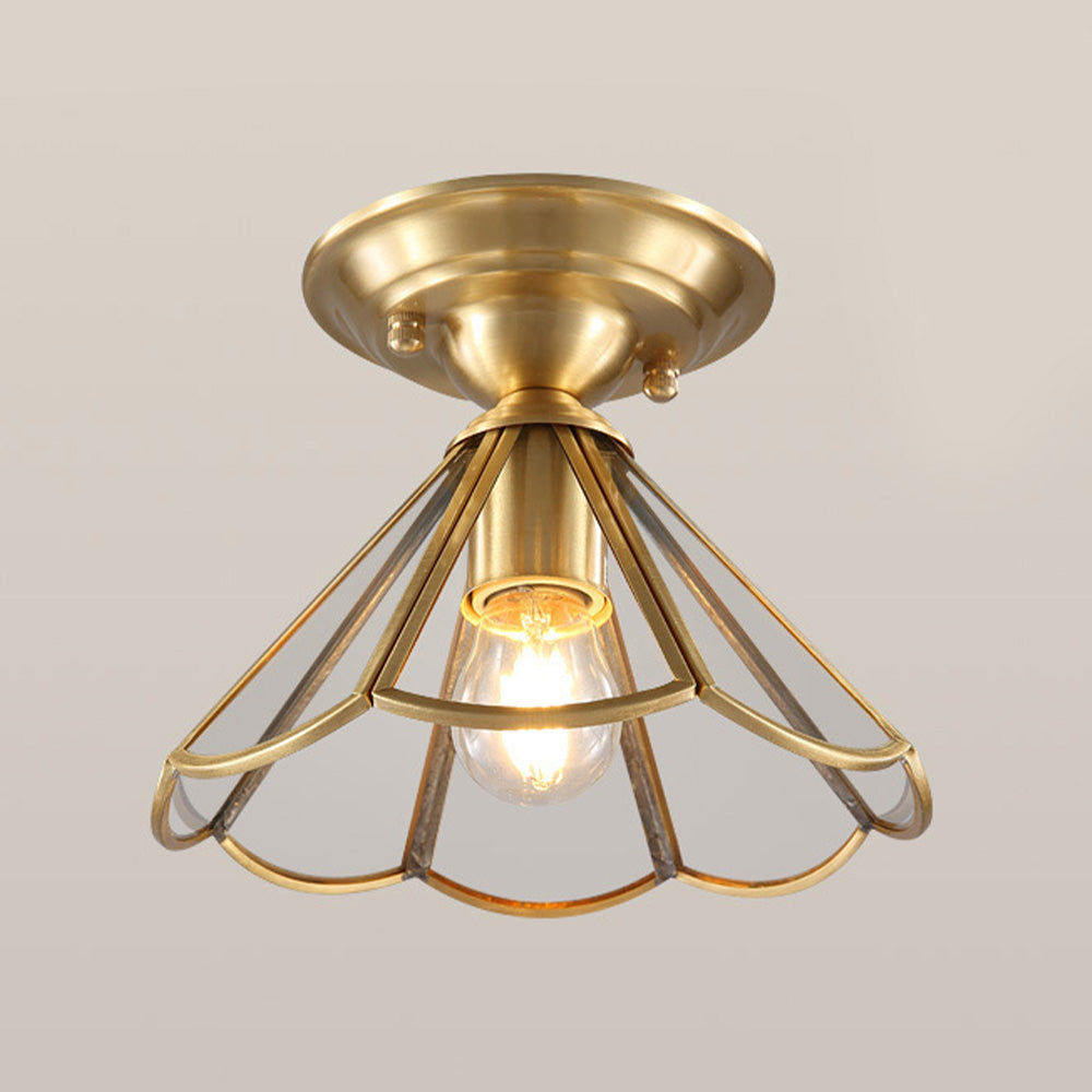 BrassGlow | Elegant Modern Glass Ceiling Light Fixture for Cozy Spaces 5
