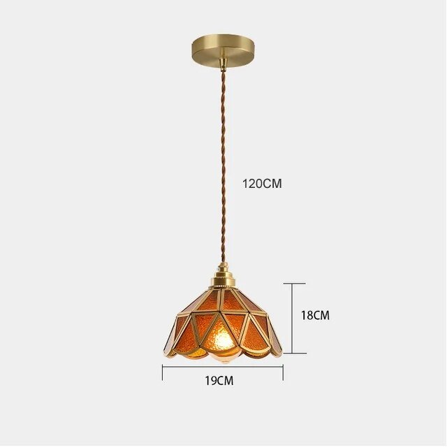 BrassGlow | Stylish Retro Glass Pendant Light for Kitchen and Dining 8