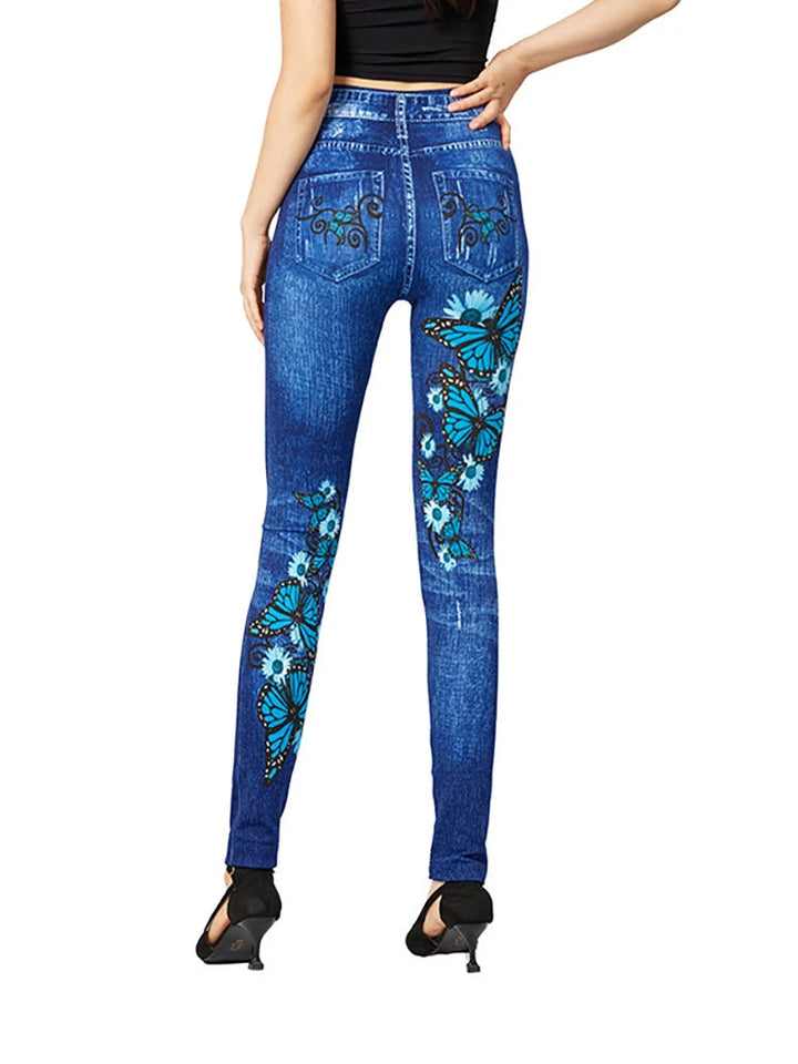 ButterflyBloom | Chic High Waisted Women's Jeggings with Stylish Design 5