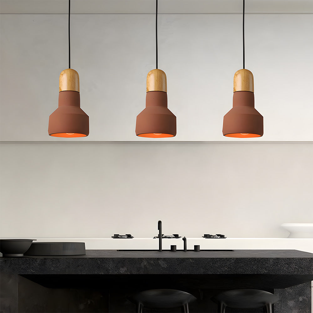 CementoWood | Rustic Minimalist Kitchen Pendant Lighting Fixture 0