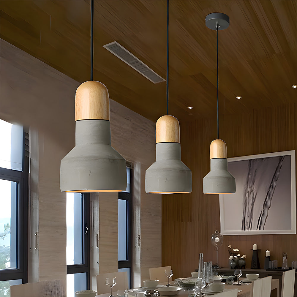 CementoWood | Rustic Minimalist Kitchen Pendant Lighting Fixture 4