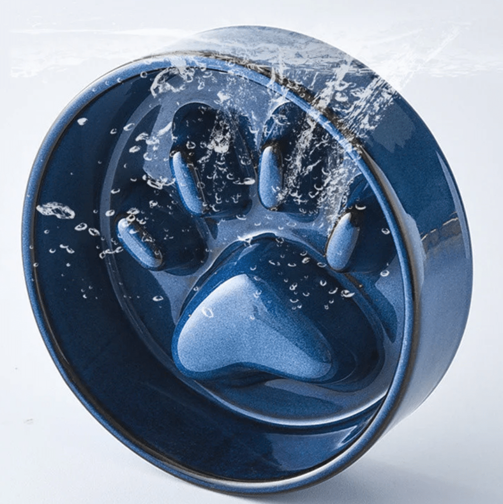 Ceramic Anti-Gobble Pet Bowl with Wooden Stand – Ergonomic Design for Cats and Small Dogs 5