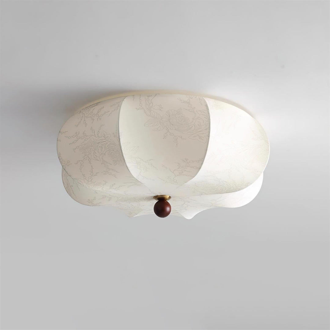 Cervula | Elegant Japandi Fabric Flush Mount Ceiling Light Fixture 0