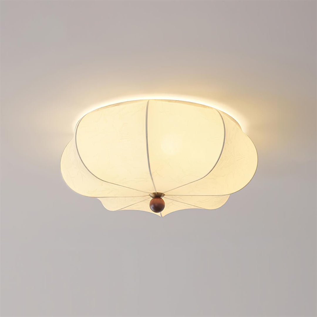 Cervula | Elegant Japandi Fabric Flush Mount Ceiling Light Fixture 2