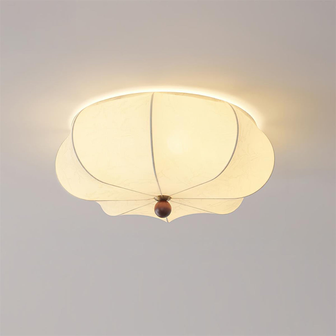 Cervula | Elegant Japandi Fabric Flush Mount Ceiling Light Fixture 5