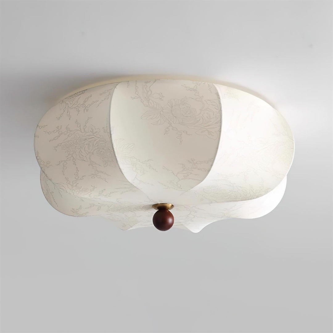 Cervula | Elegant Japandi Fabric Flush Mount Ceiling Light Fixture 6