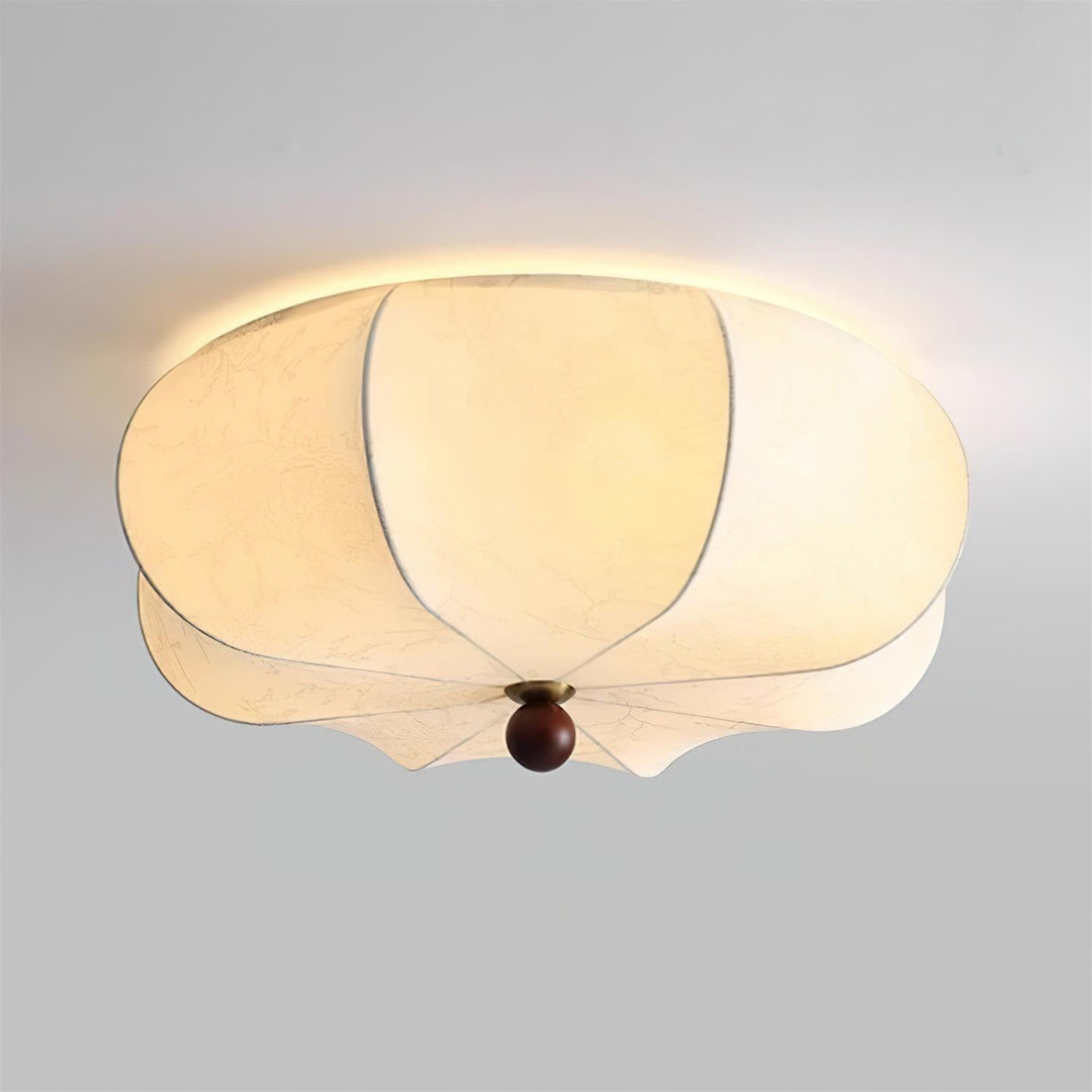 Cervula | Elegant Japandi Fabric Flush Mount Ceiling Light Fixture 7
