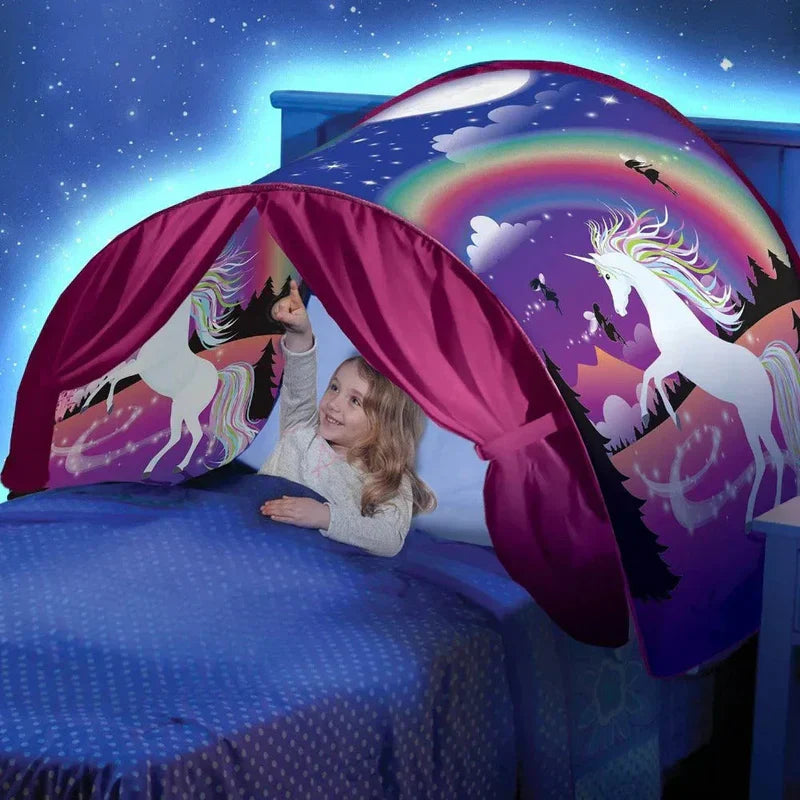Children's Bed Tent Imaginative Play Twin Bed Polyester Magical Adventure 0