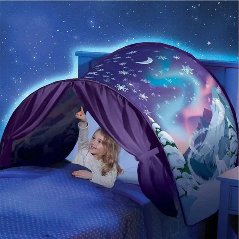 Children's Bed Tent Imaginative Play Twin Bed Polyester Magical Adventure 4