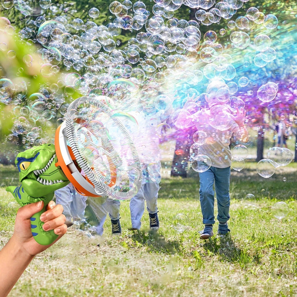 Children’s Bubble Machine Dino Design Automatic Plastic Blower for Outdoor Fun 1