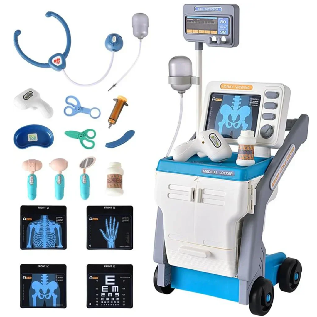 Children’s Doctor Cart Interactive Medical Play Set with Light and Sound 1