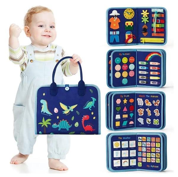 Children's Educational Book Montessori Life Skills Felt Material Interactive Activities 0
