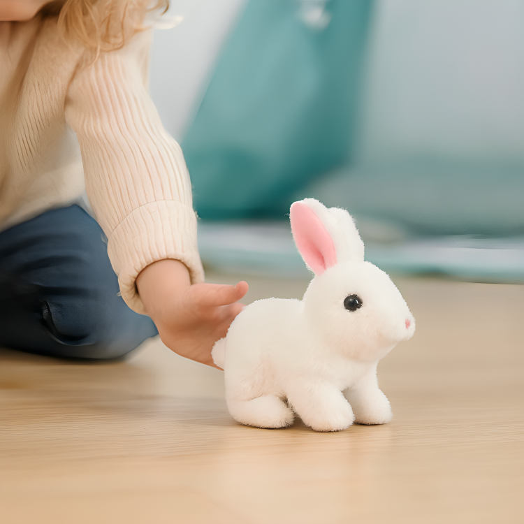 Children’s Interactive Plush Bunny Stuffed Animal Soft Fabric Jumping Toy 0