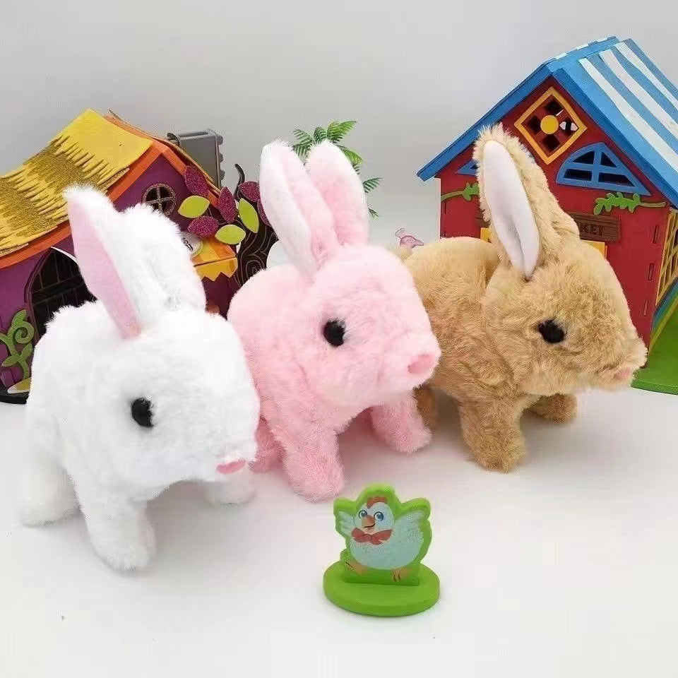 Children’s Interactive Plush Bunny Stuffed Animal Soft Fabric Jumping Toy 4