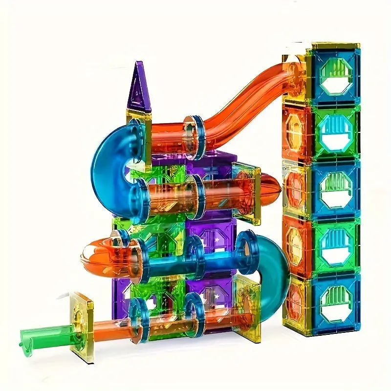 Children’s Magnetic Building Blocks Set 69-Piece LED Educational Plastic Toy 0