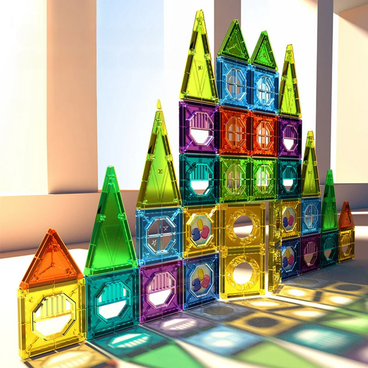 Children’s Magnetic Building Blocks Set 69-Piece LED Educational Plastic Toy 3