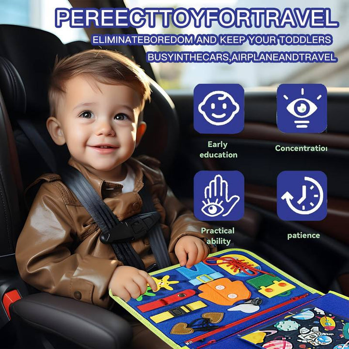Children’s Montessori Book Interactive Learning Activities Zippers Laces Buttons Soft Fabric 4