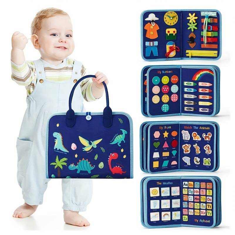Children’s Montessori Book Interactive Learning Activities Zippers Laces Buttons Soft Fabric 5