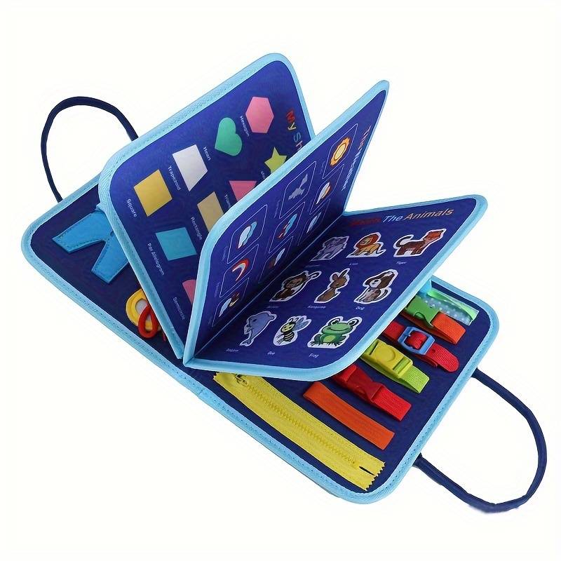 Children’s Montessori Book Interactive Learning Activities Zippers Laces Buttons Soft Fabric 6