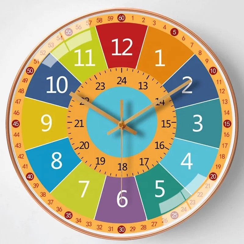 Children’s Wall Clock Colorful Learning Time Management ABS Plastic 0