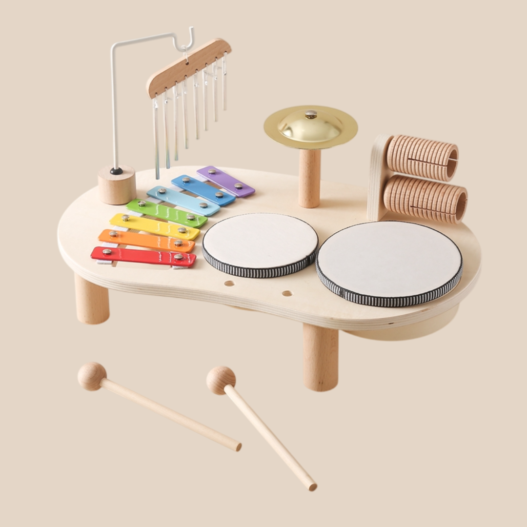 Children’s Wooden Music Table Xylophone Drums Educational Instrument 1