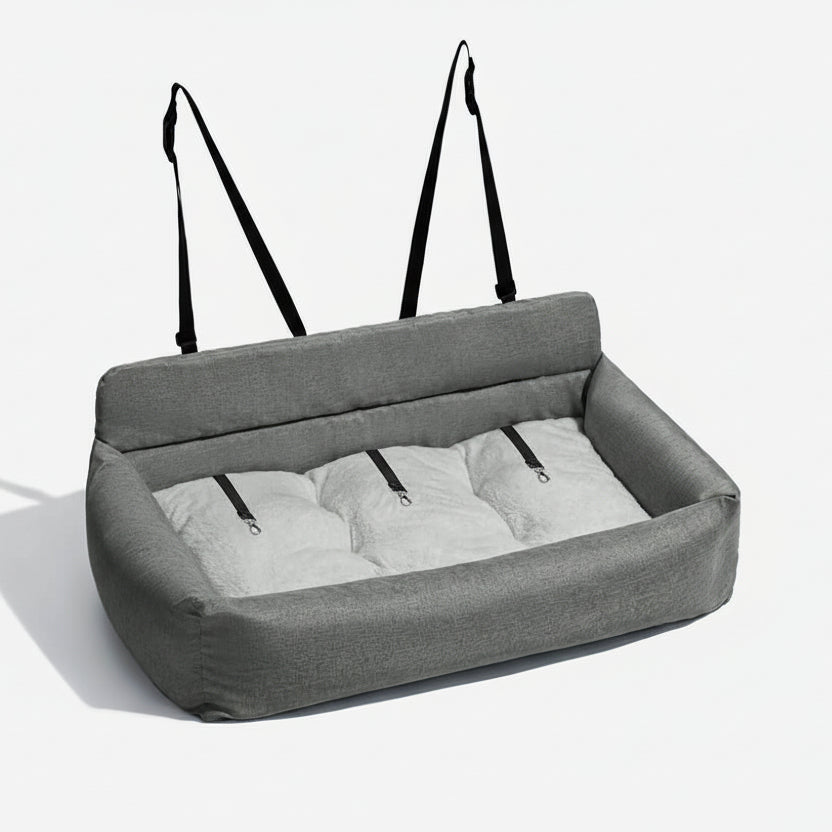 ComfortPaws | Durable Large Washable Dog Car Bed with Secure Straps 12