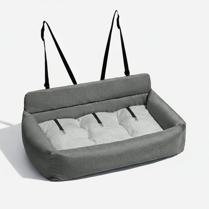ComfortPaws | Durable Large Washable Dog Car Bed with Secure Straps 12