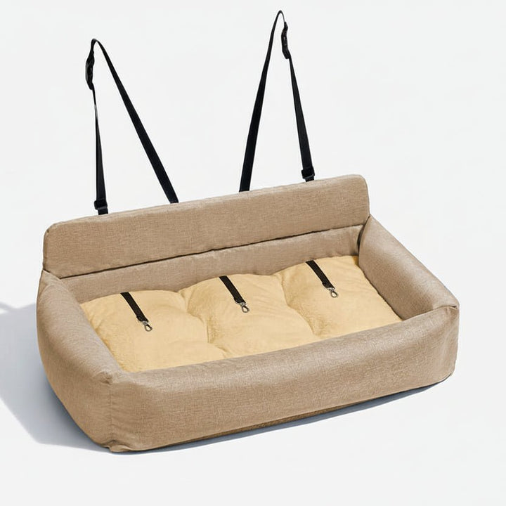 ComfortPaws | Durable Large Washable Dog Car Bed with Secure Straps 13