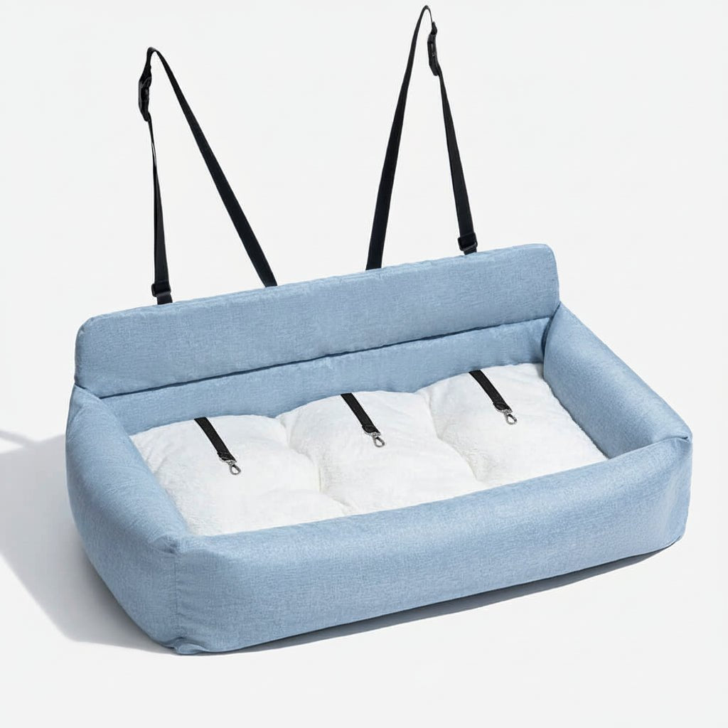 ComfortPaws | Durable Large Washable Dog Car Bed with Secure Straps 6