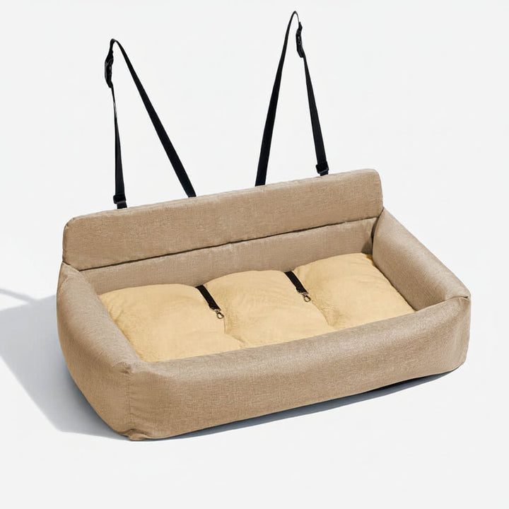 ComfortPaws | Durable Large Washable Dog Car Bed with Secure Straps 8